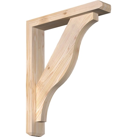 Ekena Millwork Funston Craftsman Smooth Bracket w/ Offset Brace, Douglas Fir, 3 1/2"W x 18"D x 22"H BKT0402X18X22FST04SDF